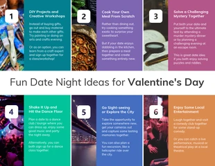 premium  Template: Lista de ideias de encontros noturnos para o Dia dos Namorados