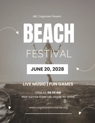 Blur Minimalist Beach Festival Poster Template