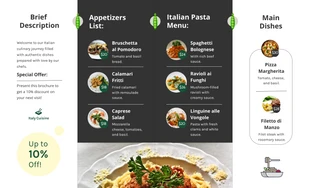 Italian Cuisine Menu Double Paralel Brochure - صفحة 2