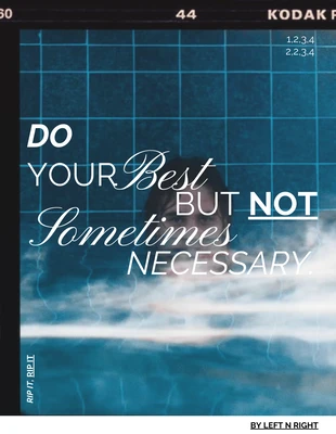 Free  Template: Black and Blue Motivational Quote Typography