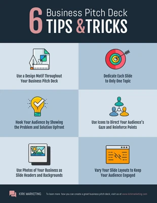 business  Template: Simple Business Pitch Tips Infographic List