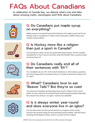 Free  Template: FAQs About Canadian Myths