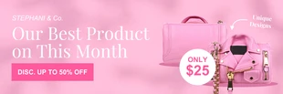 Free  Template: لافتة المنتج الحديثة باللون الوردي الفاتح