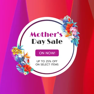 Free  Template: Postagem no Instagram sobre o Dia das Mães da Pink Sale