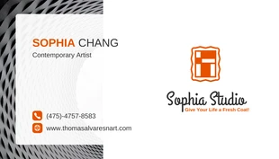 Black And Orange Modern Texture Painting Business Card - صفحة 2