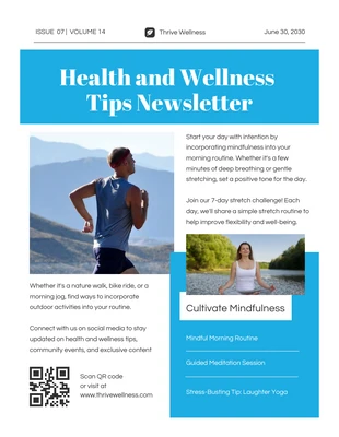 business  Template: Health & Wellness Tips Newsletter