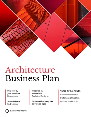business  Template: Red Diamond Architecture Geschäftsplan