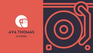Free  Template: Rote und marineblaue, minimalistische Illustration einer DJ-Visitenkarte