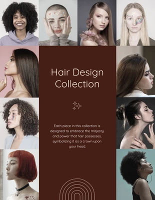 Free  Template: Braune elegante Haar-Design-Collage