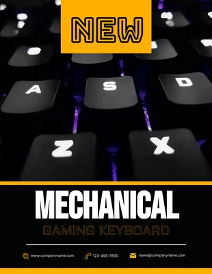 Free  Template: Black Photo Mechanical Gaming Keyboard Poster