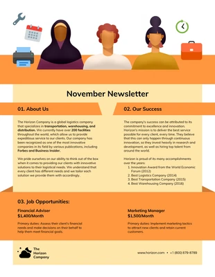 Free  Template: Company Newsletters Examples