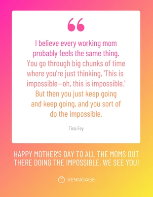 premium  Template: Tarjeta del Día de la Madre para animar a la madre trabajadora
