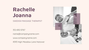 Purple and Cream Massage Therapist Business Card - صفحة 2