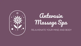 Free  Template: Purple and Cream Massage Therapist Business Card