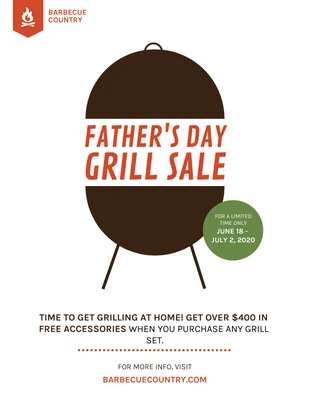 Free  Template: Flyer de vente de grillades pour la fête des pères