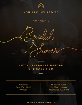 Dark Delicate Bridal Shower Invitation