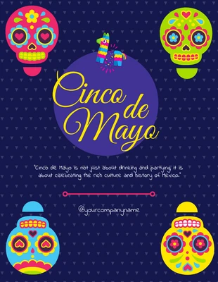 Free  Template: Full Color Cinco De Mayo Quotes Template