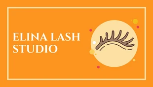 Free  Template: Orange Simple Playful Lash Business Card
