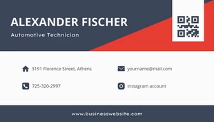 Red And Dark Blue Automotive Business Card - Seite 2