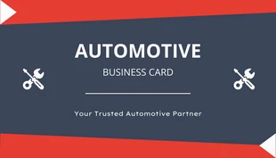Free  Template: Red And Dark Blue Automotive Business Card