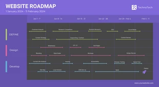 Free  Template: púrpura moderno simple hoja de ruta del sitio web de dos meses