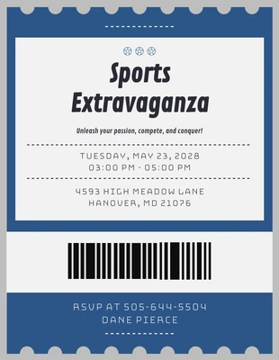 Free  Template: Invitation au sport gris et bleu