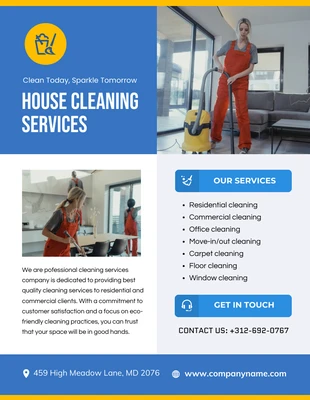 Free  Template: House Cleaning Services Flyer Template