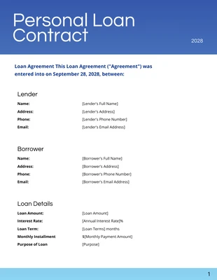 Free  Template: Modern Gradient Blue Loan Contracts