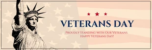Free  Template: Ilustração Fotográfica Minimalista Azul Claro Banner do Dia dos Veteranos
