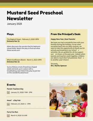 premium  Template: Preschool Newsletter Example