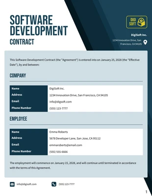 business  Template: Modello di contratto di sviluppo software