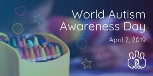 Free  Template: Mensaje de Gradient en Twitter con motivo del Día Mundial de Concienciación sobre el Autismo