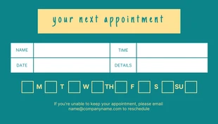 Teal And Yellow Playful Illustration Pet Clinic Appointment Business Card - Seite 2