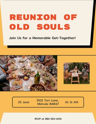 Free  Template: Yellow Get Together Invitation