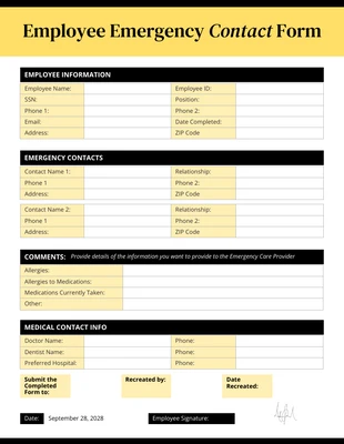 business  Template: Formularios de contacto corporativos de color amarillo suave
