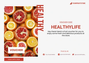 Free  Template: Cartões postais de mala direta de cupons de frutas