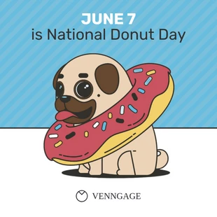 Free  Template: Postagem fofa no Instagram sobre o Dia Nacional do Donut