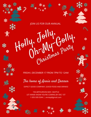premium  Template: Jolly Christmas Party Invitation