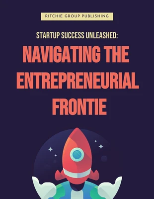 Free  Template: Couverture de livre non-fiction sur le succès d'une startup moderne de Navy