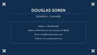 Navy Professional Cleaning Services Business Card - Seite 2