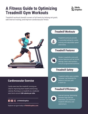 business  Template: A Fitness Guide to Optimizing Treadmill Gym Workouts Infographic
