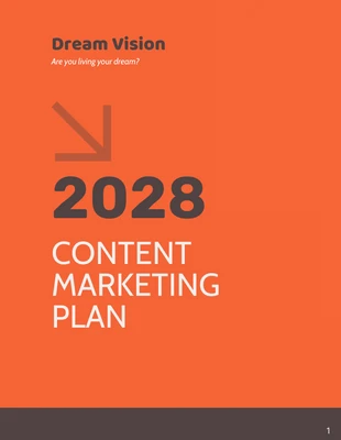 business  Template: Plano de marketing de conteúdo laranja