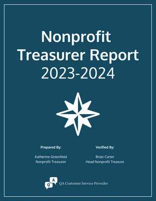 Free  Template: Nonprofit Treasurer Report