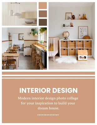 Free  Template: Diseño interior elegante marrón