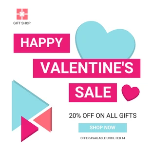premium  Template: Einfacher Sale-Valentinstag-Instagram-Beitrag