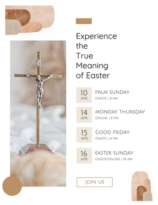 Free  Template: White Minimalist Beige Holy Week Schedule Template (Modèle d'horaire pour la semaine sainte)