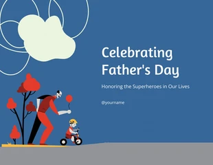 Free  Template: Blue And White Simple Ilustration Father's Day Presentation