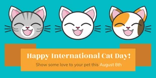 Free  Template: توضيحية لـ Cat Day Twitter Post