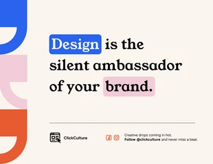Free accessible Template: Affiche typographique sur la philosophie de l'art et du design