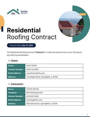 premium  Template: Residential Roofing Contract Template
